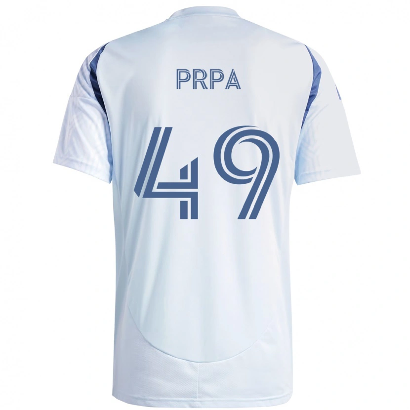 Danxen Mænd Luka Prpa #49 Rød Hvid Udebane Spillertrøjer 2025/26 Trøje T-Shirt