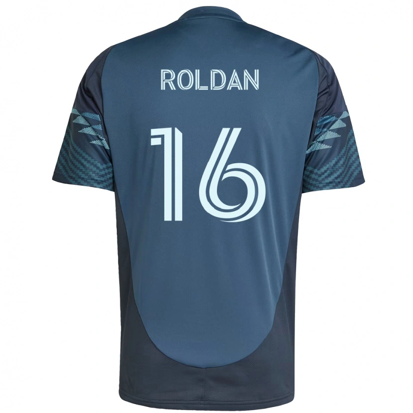 Danxen Mænd Álex Roldán #16 Grøn Hvid Udebane Spillertrøjer 2025/26 Trøje T-Shirt