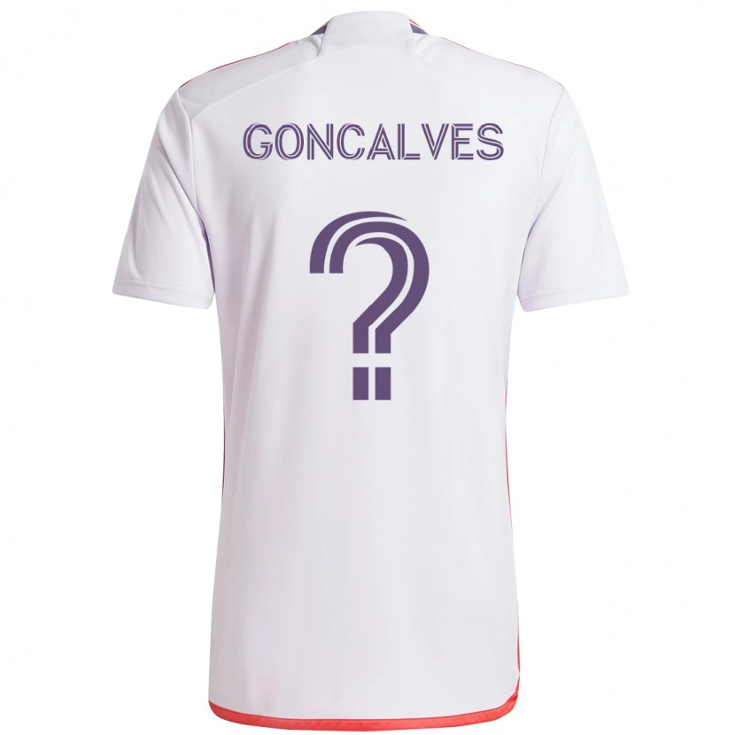 Danxen Mænd Bernardo Goncalves #0 Lilla Hvid Udebane Spillertrøjer 2025/26 Trøje T-Shirt