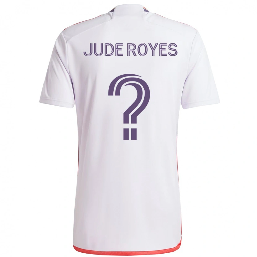 Danxen Mænd Jude Royes #0 Lilla Hvid Udebane Spillertrøjer 2025/26 Trøje T-Shirt