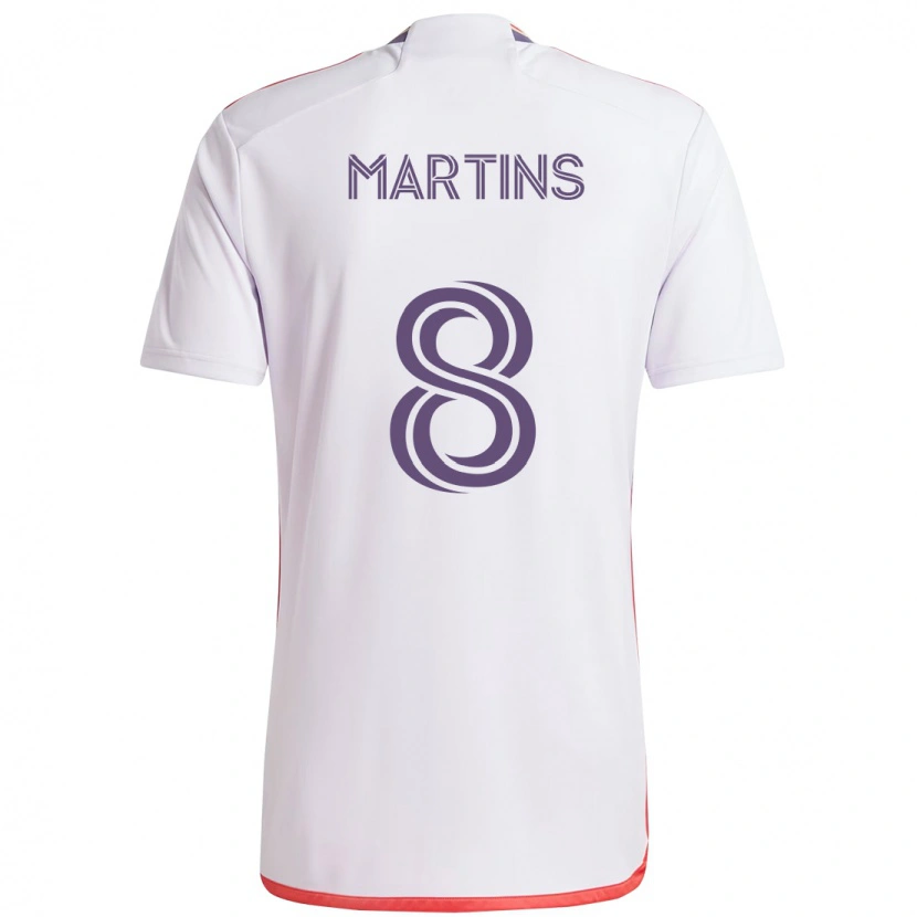 Danxen Mænd Felipe Martins #8 Lilla Hvid Udebane Spillertrøjer 2025/26 Trøje T-Shirt