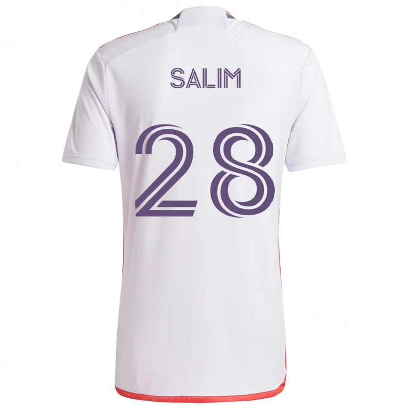Danxen Mænd Abdi Salim #28 Lilla Hvid Udebane Spillertrøjer 2025/26 Trøje T-Shirt