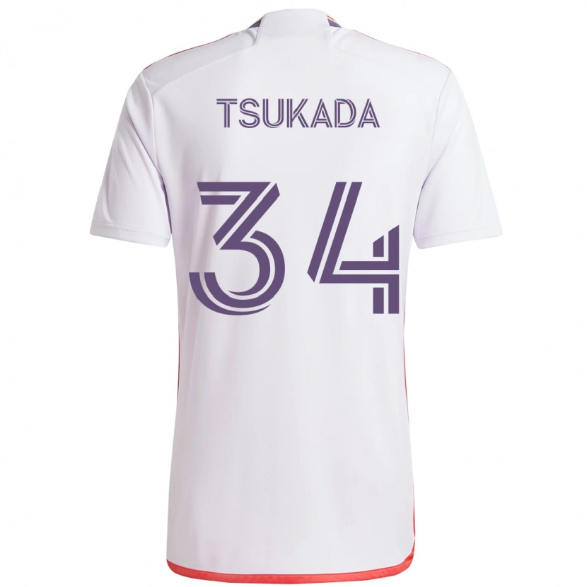 Danxen Mænd Yutaro Tsukada #34 Lilla Hvid Udebane Spillertrøjer 2025/26 Trøje T-Shirt