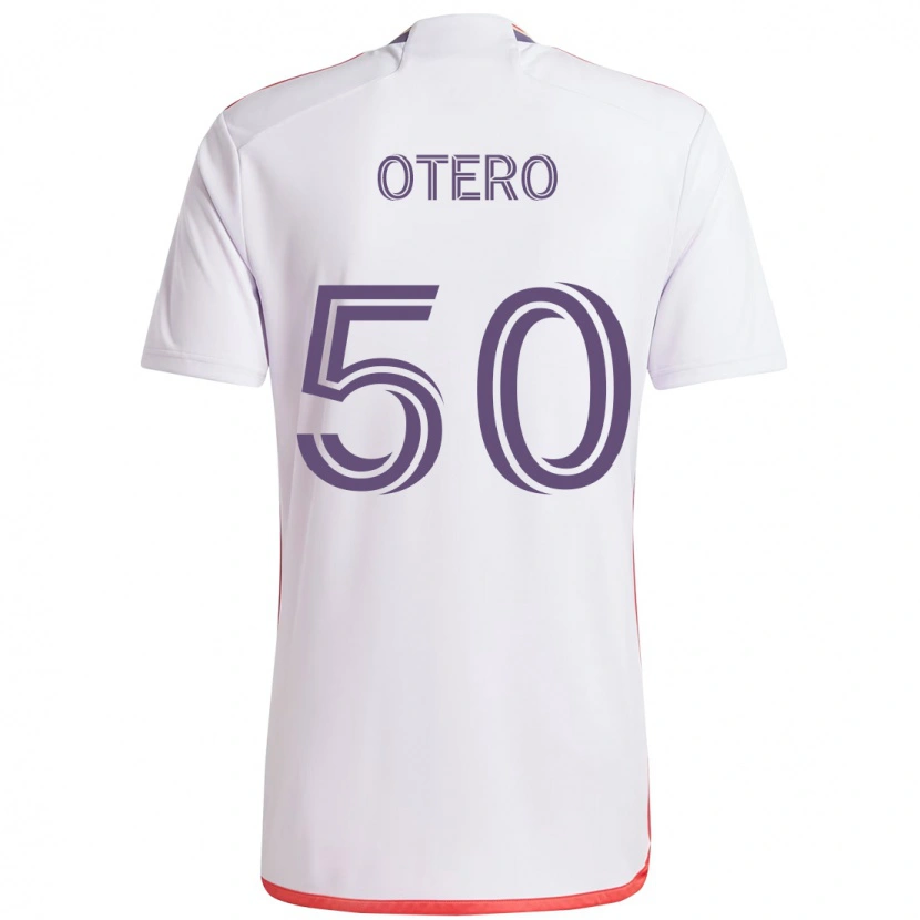 Danxen Mænd Javier Otero #50 Lilla Hvid Udebane Spillertrøjer 2025/26 Trøje T-Shirt