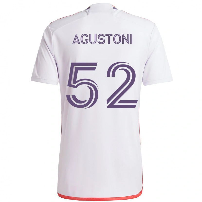 Danxen Mænd Gonzalo Agustoni #52 Lilla Hvid Udebane Spillertrøjer 2025/26 Trøje T-Shirt