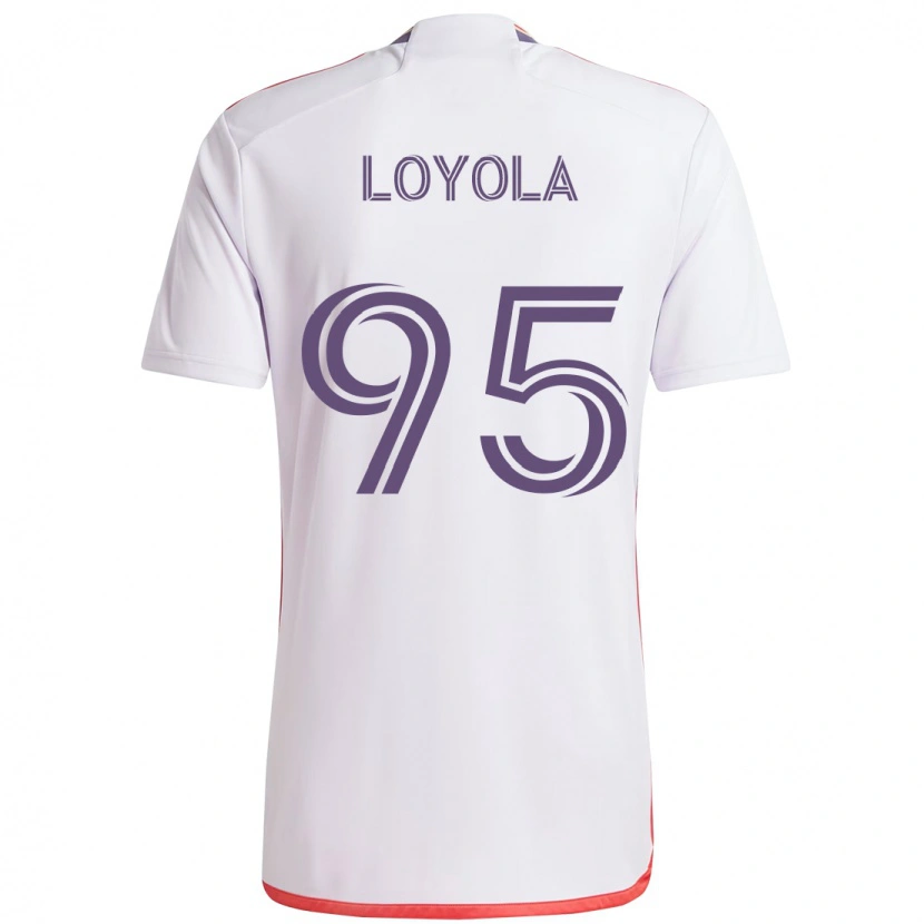 Danxen Mænd Favian Loyola #95 Lilla Hvid Udebane Spillertrøjer 2025/26 Trøje T-Shirt