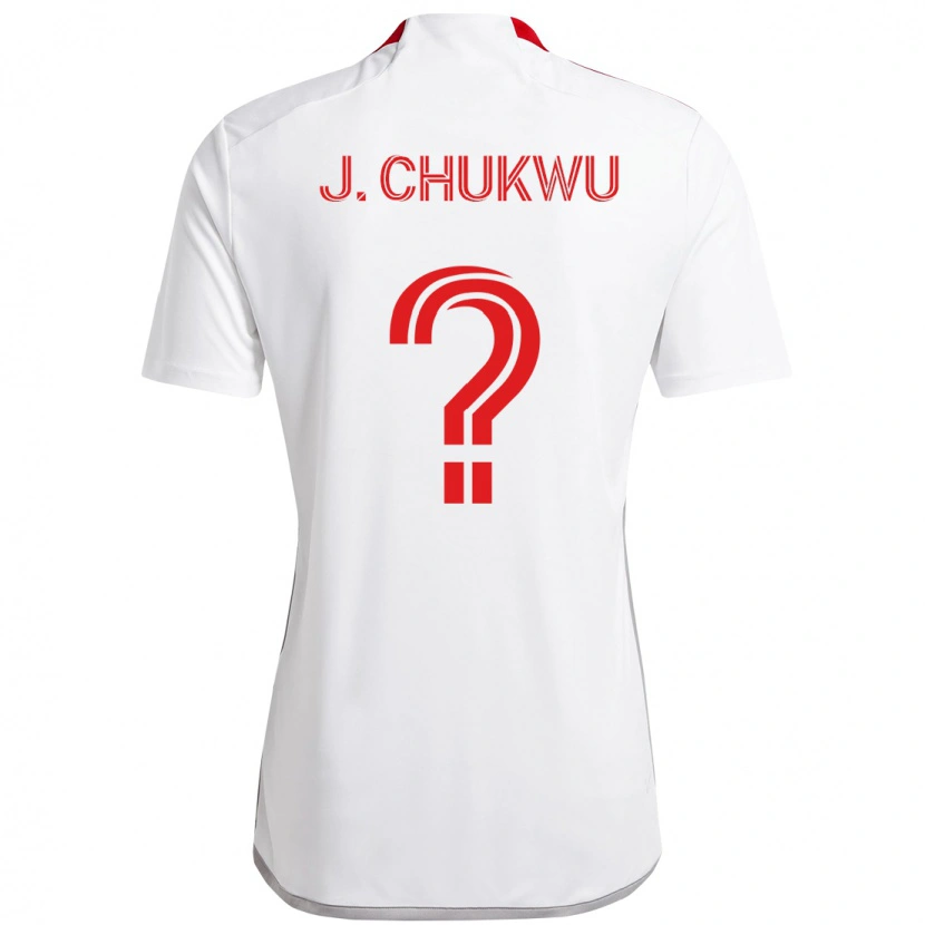 Danxen Mænd Joses Chukwu #0 Rød Hvid Udebane Spillertrøjer 2025/26 Trøje T-Shirt