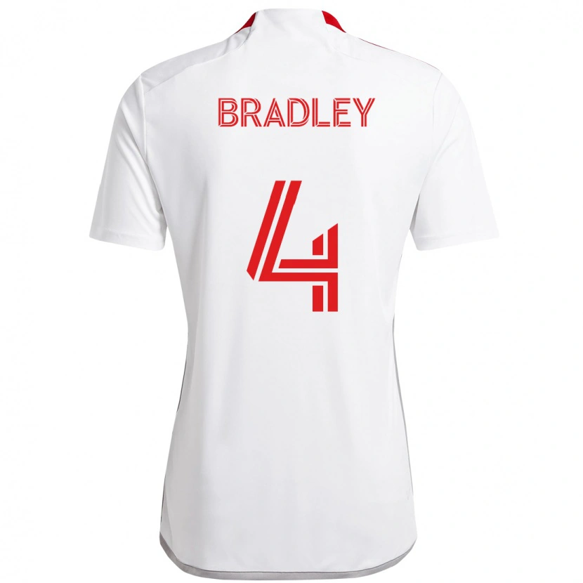 Danxen Mænd Michael Bradley #4 Rød Hvid Udebane Spillertrøjer 2025/26 Trøje T-Shirt