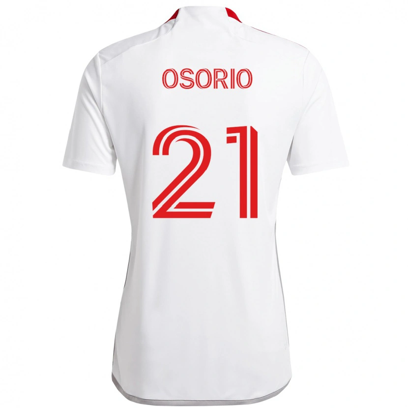 Danxen Mænd Jonathan Osorio #21 Rød Hvid Udebane Spillertrøjer 2025/26 Trøje T-Shirt