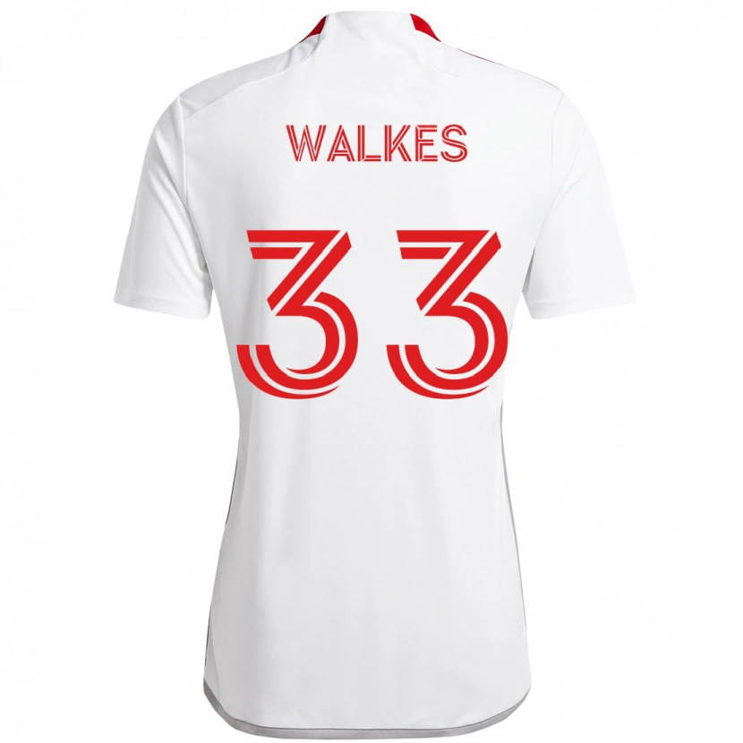 Danxen Mænd Reshaun Walkes #33 Rød Hvid Udebane Spillertrøjer 2025/26 Trøje T-Shirt