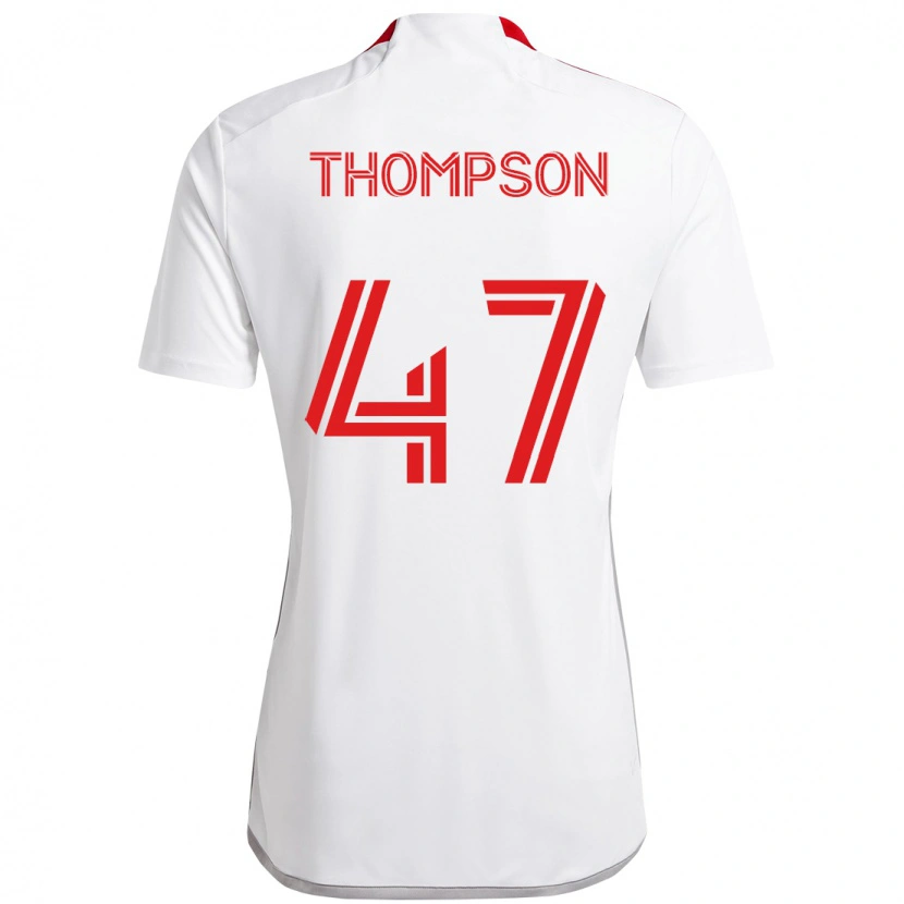 Danxen Mænd Kosi Thompson #47 Rød Hvid Udebane Spillertrøjer 2025/26 Trøje T-Shirt