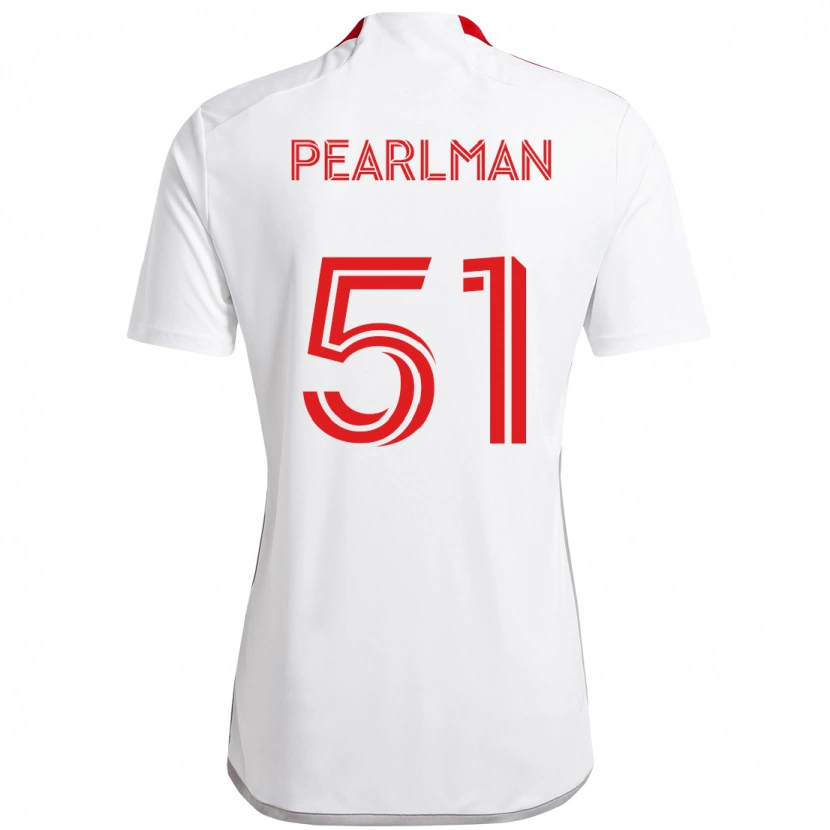 Danxen Mænd Adam Pearlman #51 Rød Hvid Udebane Spillertrøjer 2025/26 Trøje T-Shirt