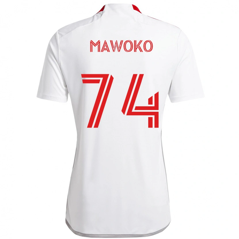 Danxen Mænd Kundai Mawoko #74 Rød Hvid Udebane Spillertrøjer 2025/26 Trøje T-Shirt