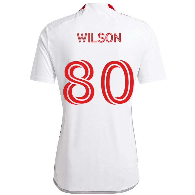 Danxen Mænd Shafique Wilson #80 Rød Hvid Udebane Spillertrøjer 2025/26 Trøje T-Shirt