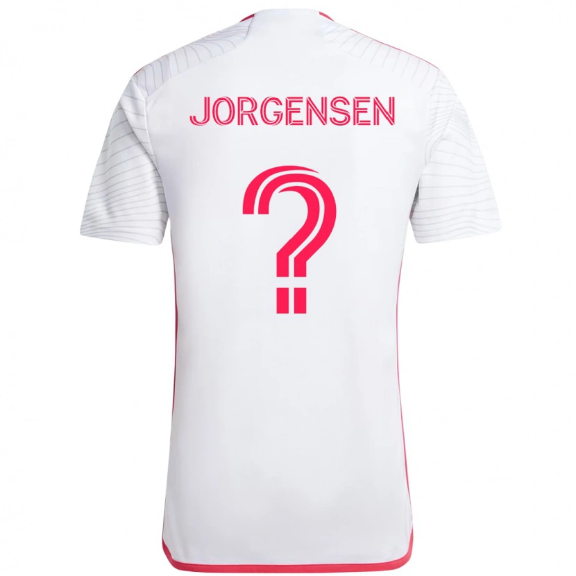Danxen Mænd Owen Jorgensen #0 Magenta Hvid Udebane Spillertrøjer 2025/26 Trøje T-Shirt
