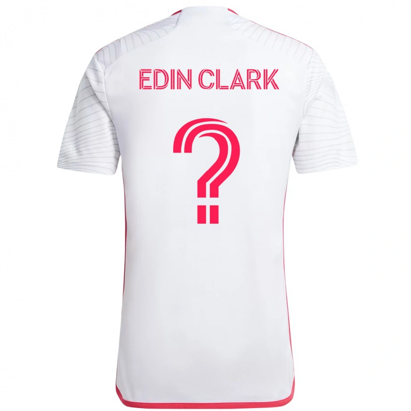 Danxen Mænd Edin Clark #0 Magenta Hvid Udebane Spillertrøjer 2025/26 Trøje T-Shirt