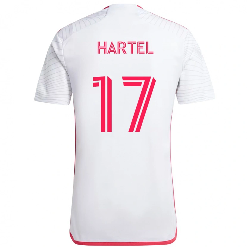Danxen Mænd Marcel Hartel #17 Magenta Hvid Udebane Spillertrøjer 2025/26 Trøje T-Shirt