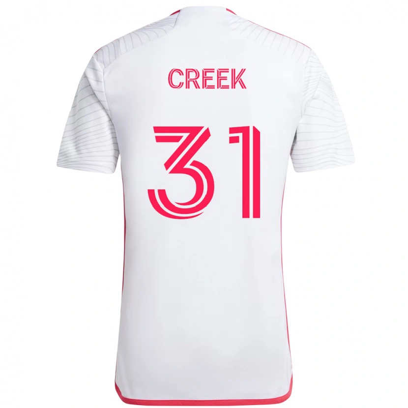 Danxen Mænd Michael Creek #31 Magenta Hvid Udebane Spillertrøjer 2025/26 Trøje T-Shirt