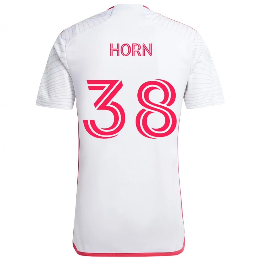 Danxen Mænd Jannes Horn #38 Magenta Hvid Udebane Spillertrøjer 2025/26 Trøje T-Shirt