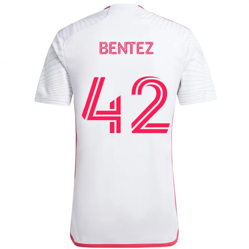 Danxen Mænd Óscar Benítez #42 Magenta Hvid Udebane Spillertrøjer 2025/26 Trøje T-Shirt