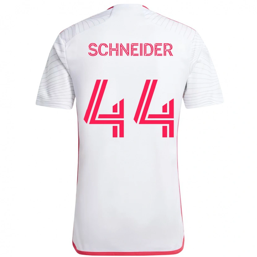 Danxen Mænd Max Schneider #44 Magenta Hvid Udebane Spillertrøjer 2025/26 Trøje T-Shirt