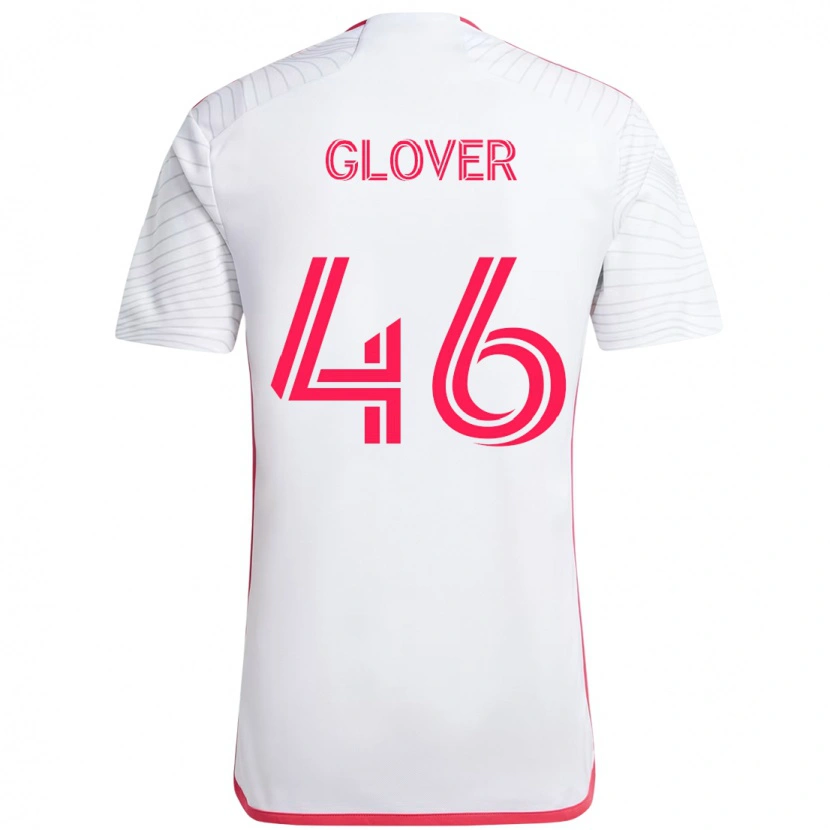 Danxen Mænd Caden Glover #46 Magenta Hvid Udebane Spillertrøjer 2025/26 Trøje T-Shirt