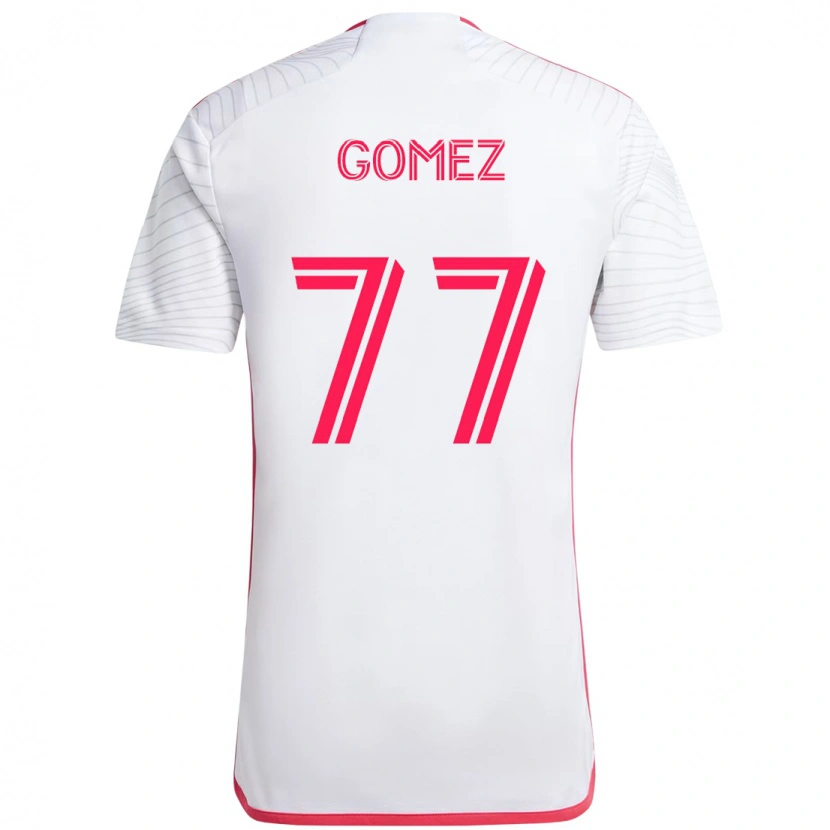 Danxen Mænd Sam Gomez #77 Magenta Hvid Udebane Spillertrøjer 2025/26 Trøje T-Shirt