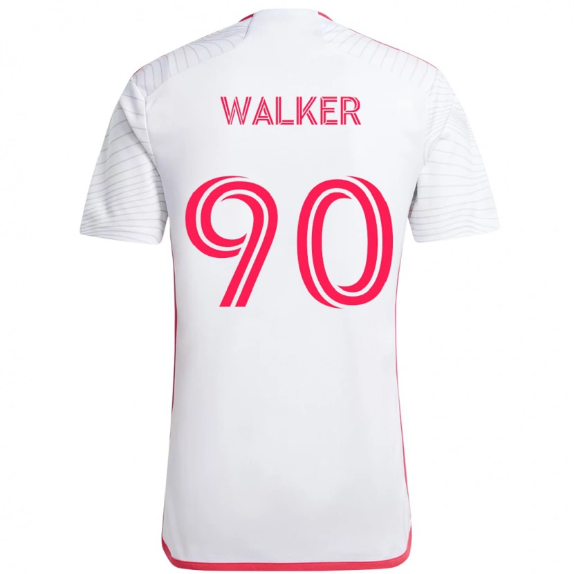 Danxen Mænd Eric Walker #90 Magenta Hvid Udebane Spillertrøjer 2025/26 Trøje T-Shirt
