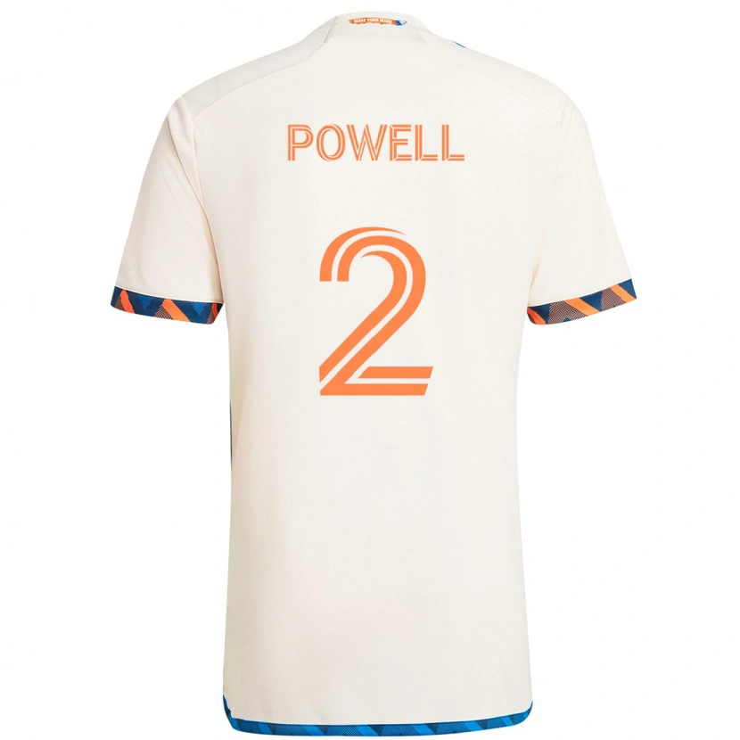 Danxen Mænd Alvas Powell #2 Mørkeblå Orange Udebane Spillertrøjer 2025/26 Trøje T-Shirt