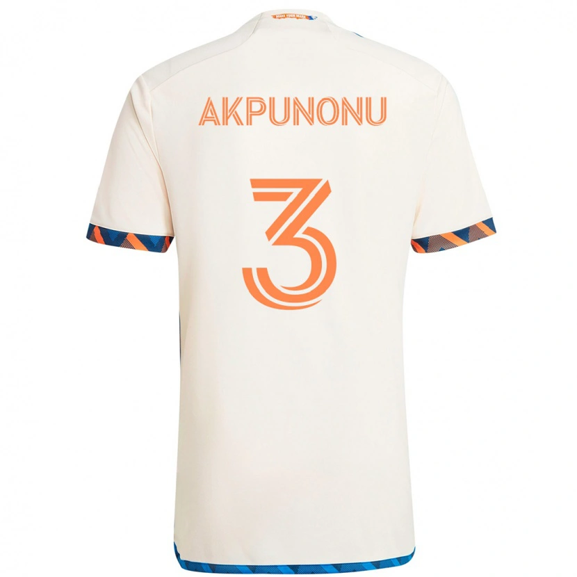 Danxen Mænd Joey Akpunonu #3 Mørkeblå Orange Udebane Spillertrøjer 2025/26 Trøje T-Shirt