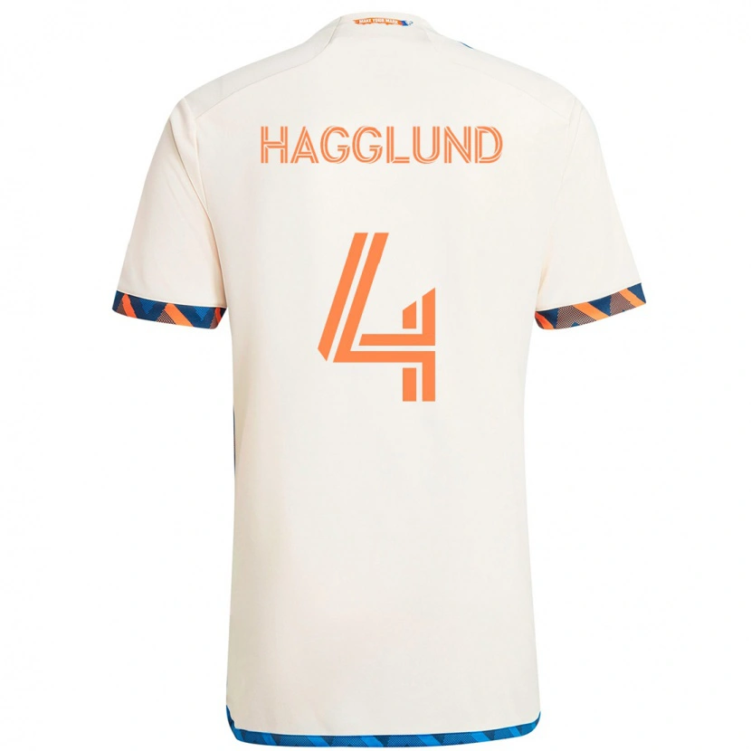 Danxen Mænd Nick Hagglund #4 Mørkeblå Orange Udebane Spillertrøjer 2025/26 Trøje T-Shirt