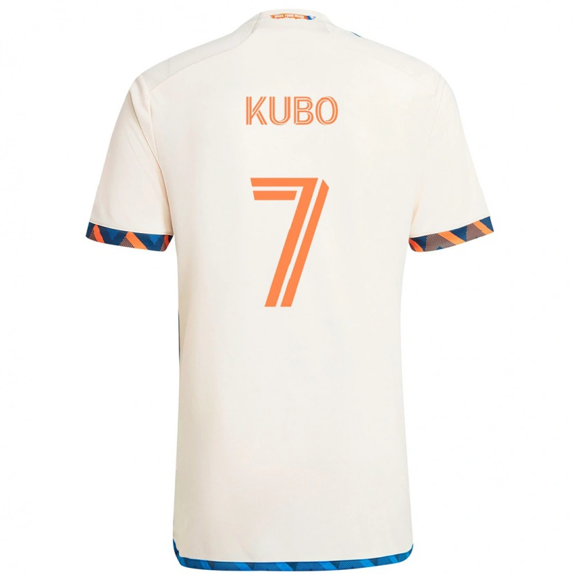Danxen Mænd Yuya Kubo #7 Mørkeblå Orange Udebane Spillertrøjer 2025/26 Trøje T-Shirt