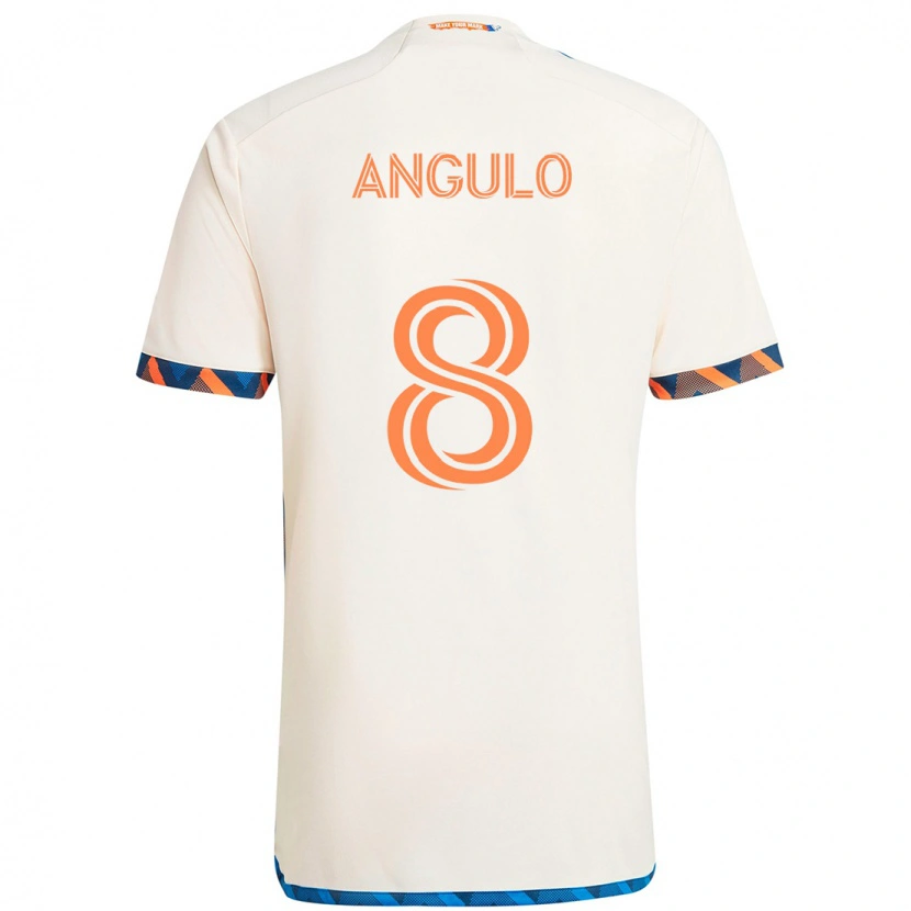 Danxen Mænd Marco Angulo #8 Mørkeblå Orange Udebane Spillertrøjer 2025/26 Trøje T-Shirt
