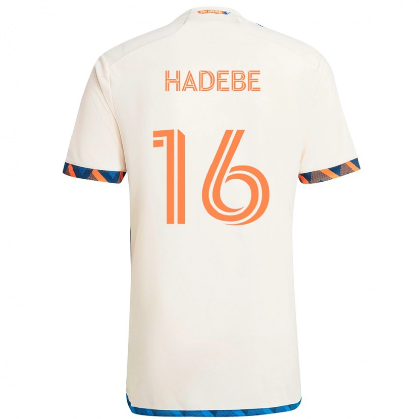 Danxen Mænd Teenage Hadebe #16 Mørkeblå Orange Udebane Spillertrøjer 2025/26 Trøje T-Shirt