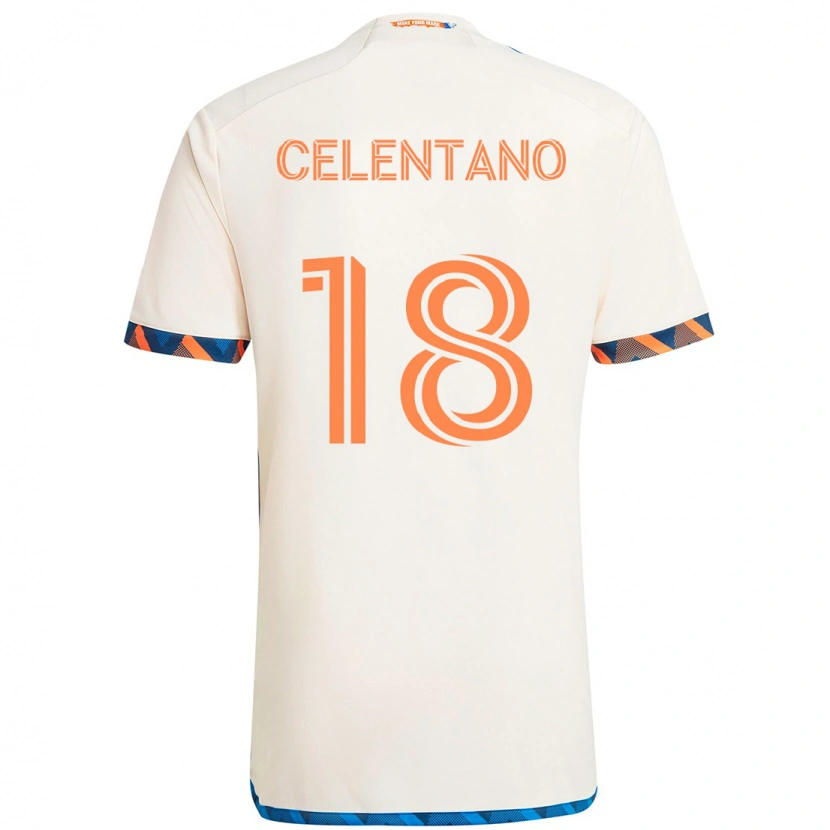Danxen Mænd Roman Celentano #18 Mørkeblå Orange Udebane Spillertrøjer 2025/26 Trøje T-Shirt