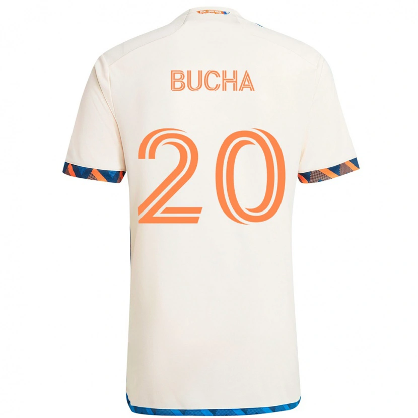 Danxen Mænd Pavel Bucha #20 Mørkeblå Orange Udebane Spillertrøjer 2025/26 Trøje T-Shirt