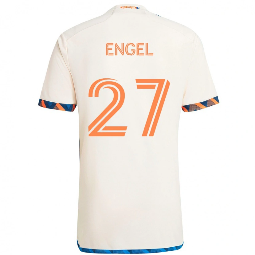 Danxen Mænd Lukas Engel #27 Mørkeblå Orange Udebane Spillertrøjer 2025/26 Trøje T-Shirt