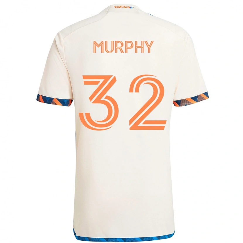 Danxen Mænd Ian Murphy #32 Mørkeblå Orange Udebane Spillertrøjer 2025/26 Trøje T-Shirt