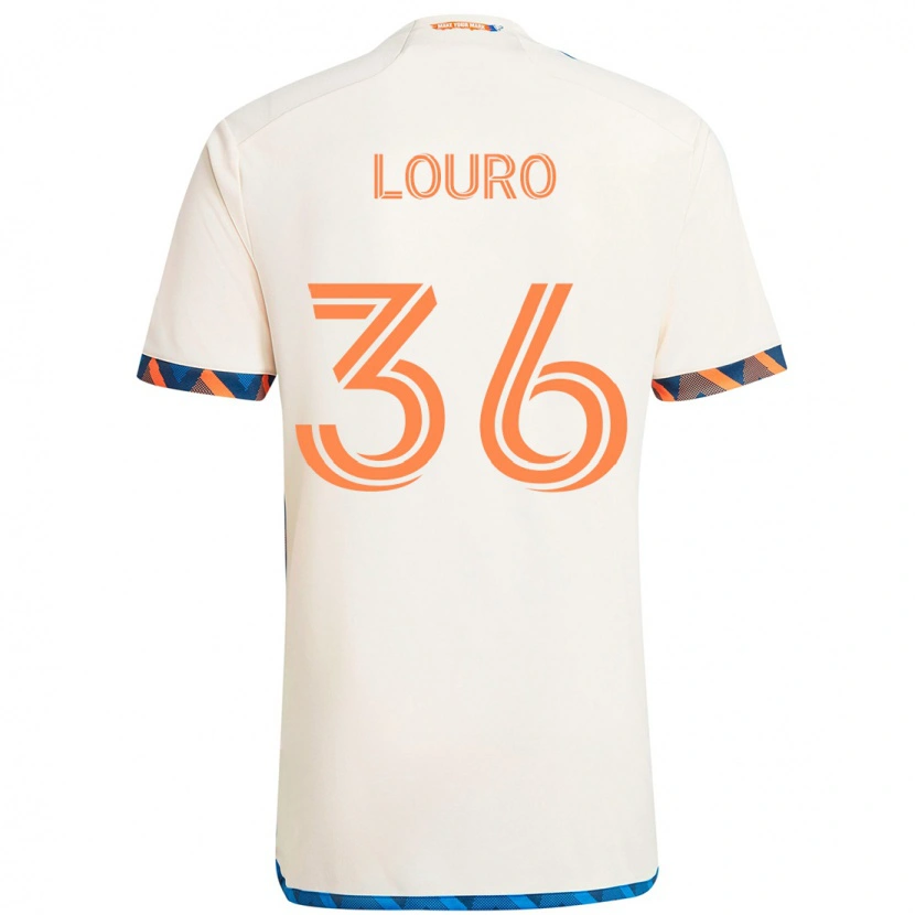 Danxen Mænd Evan Louro #36 Mørkeblå Orange Udebane Spillertrøjer 2025/26 Trøje T-Shirt