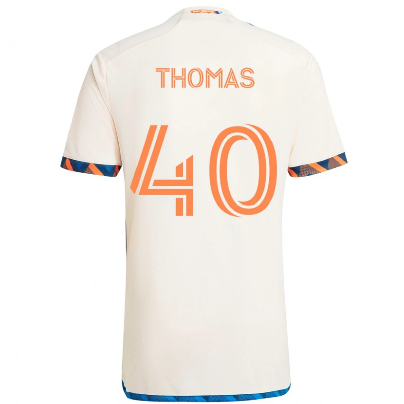 Danxen Mænd Kai Thomas #40 Mørkeblå Orange Udebane Spillertrøjer 2025/26 Trøje T-Shirt