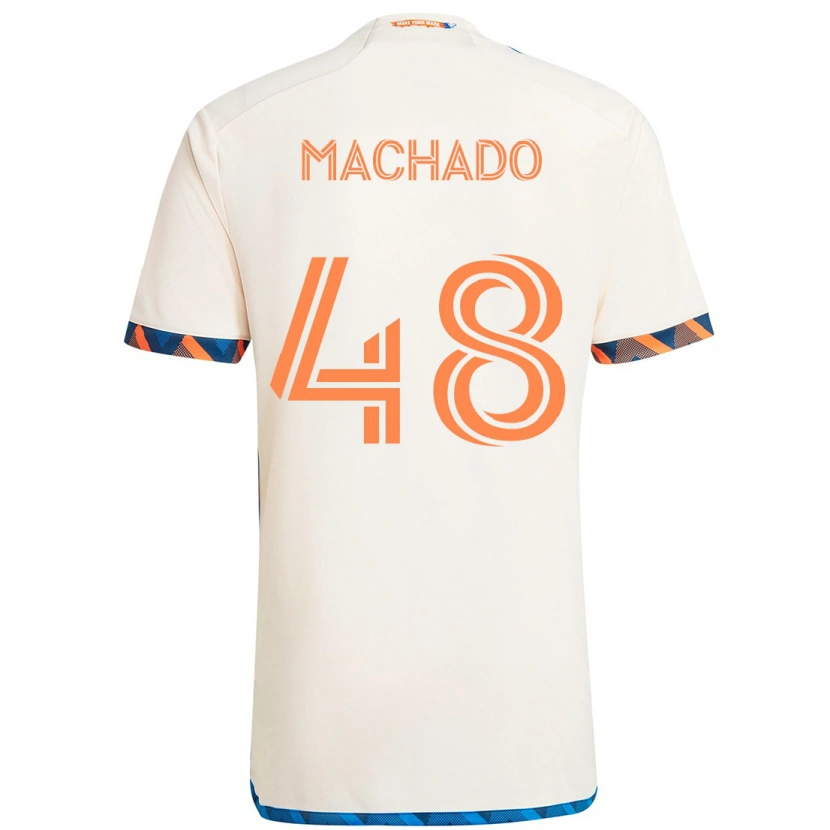 Danxen Mænd Juan Machado #48 Mørkeblå Orange Udebane Spillertrøjer 2025/26 Trøje T-Shirt