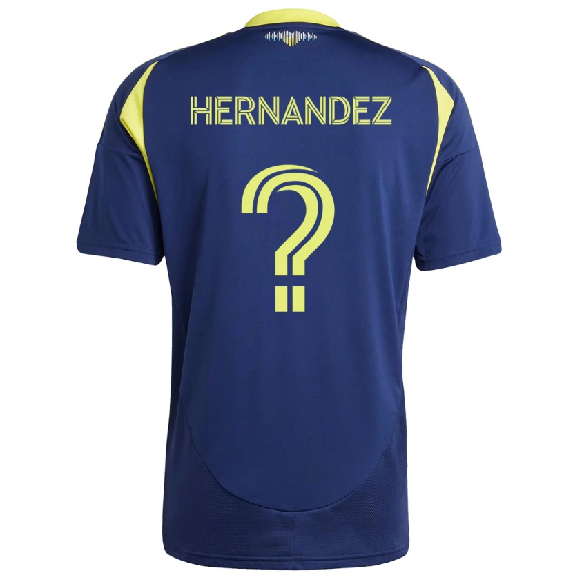 Danxen Mænd Jonathan Hernández #0 Gul Marineblå Udebane Spillertrøjer 2025/26 Trøje T-Shirt