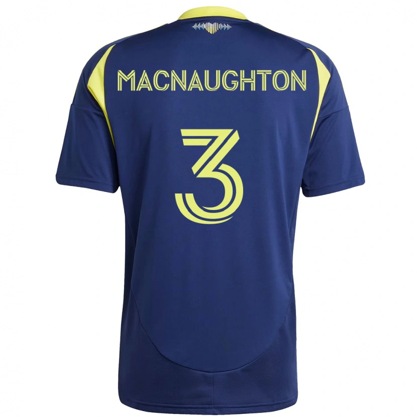 Danxen Mænd Lukas Macnaughton #3 Gul Marineblå Udebane Spillertrøjer 2025/26 Trøje T-Shirt