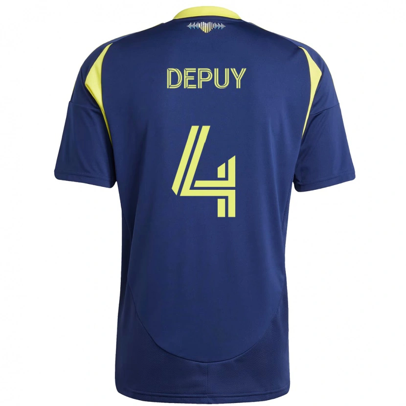 Danxen Mænd Nick Depuy #4 Gul Marineblå Udebane Spillertrøjer 2025/26 Trøje T-Shirt