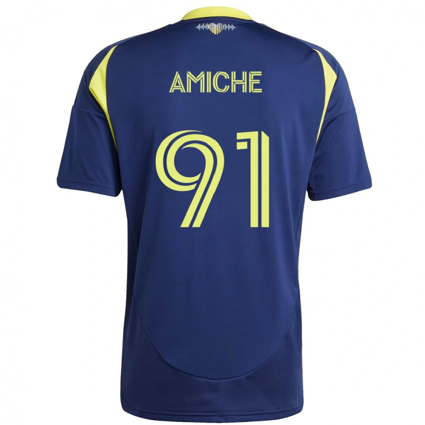 Danxen Mænd Kemy Amiche #91 Gul Marineblå Udebane Spillertrøjer 2025/26 Trøje T-Shirt