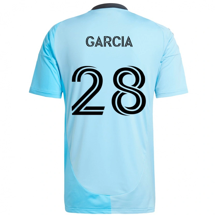 Danxen Mænd Mender García #28 Sort Blå Udebane Spillertrøjer 2025/26 Trøje T-Shirt