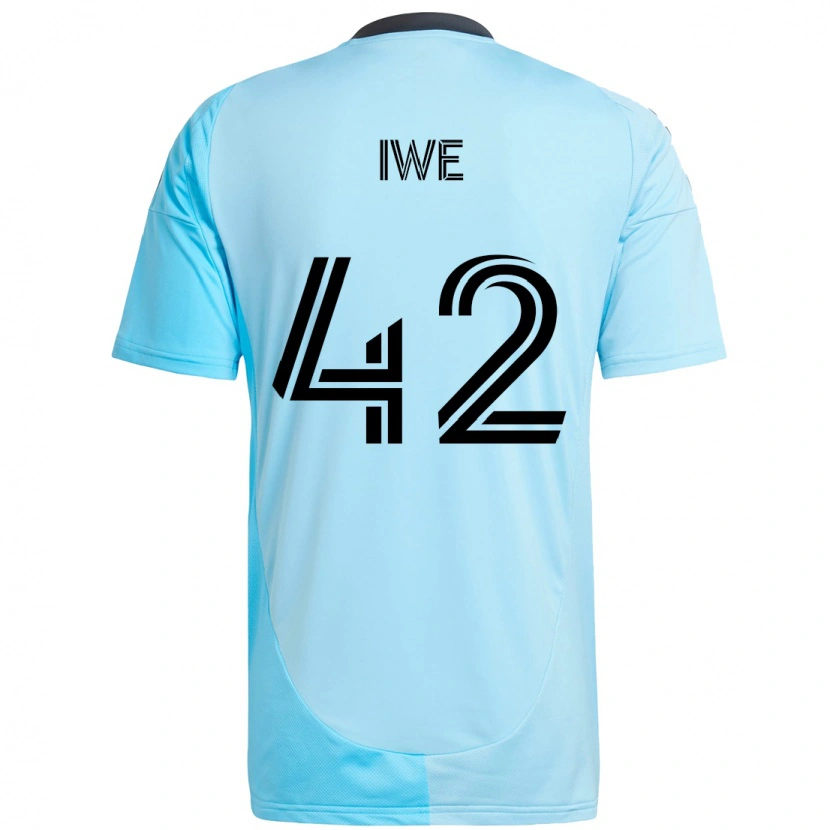 Danxen Mænd Emmanuel Iwe #42 Sort Blå Udebane Spillertrøjer 2025/26 Trøje T-Shirt