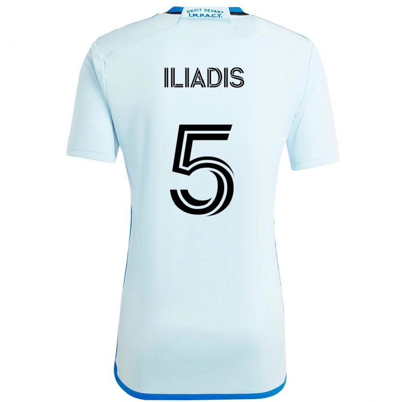 Danxen Mænd Ilias Iliadis #5 Mørkeblå Sort Udebane Spillertrøjer 2025/26 Trøje T-Shirt