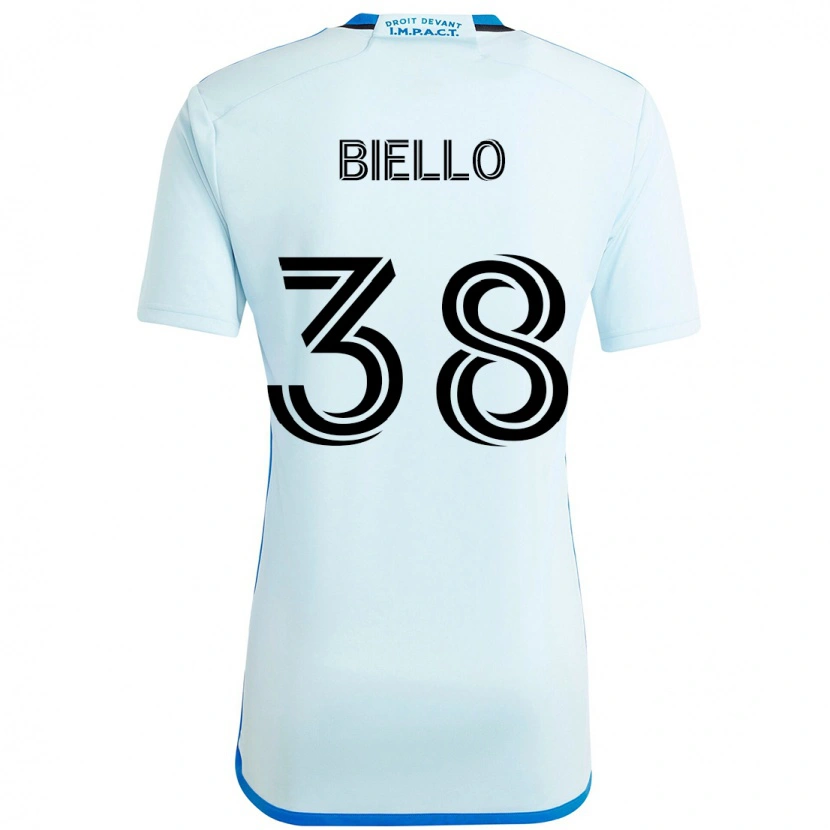 Danxen Mænd Alessandro Biello #38 Mørkeblå Sort Udebane Spillertrøjer 2025/26 Trøje T-Shirt