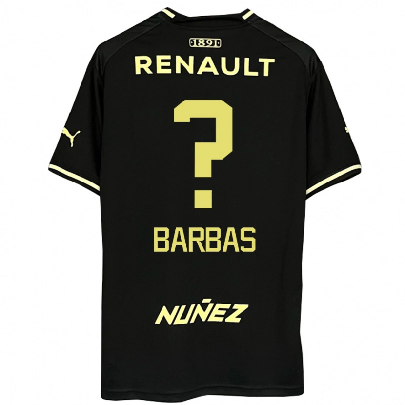 Danxen Mænd Germán Barbas #0 Gul Sort Udebane Spillertrøjer 2025/26 Trøje T-Shirt